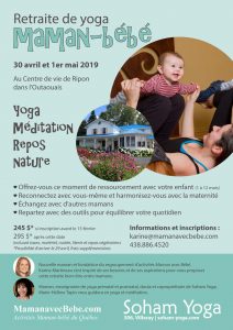retraite de yoga maman bébé avril 2019 - activité postnatal maman bebe - repos pour maman - moment de famille - activités maman-bébé
